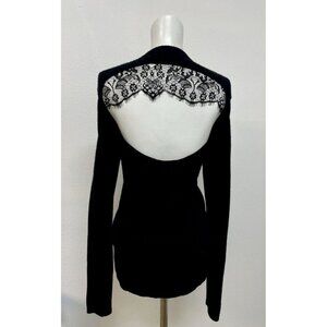 A.L.C. Wool And Cashmere Blend Lace Back Cut Out Sweater Black size M